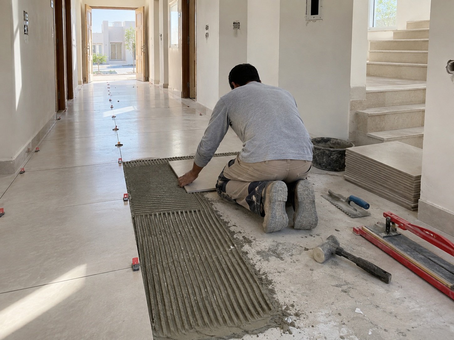 أعمال تركيب البلاط